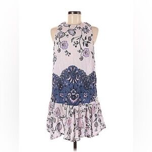 Free People Printed Dobby Dot Flouncy Hem Slip Dress Lavender Purple Size S